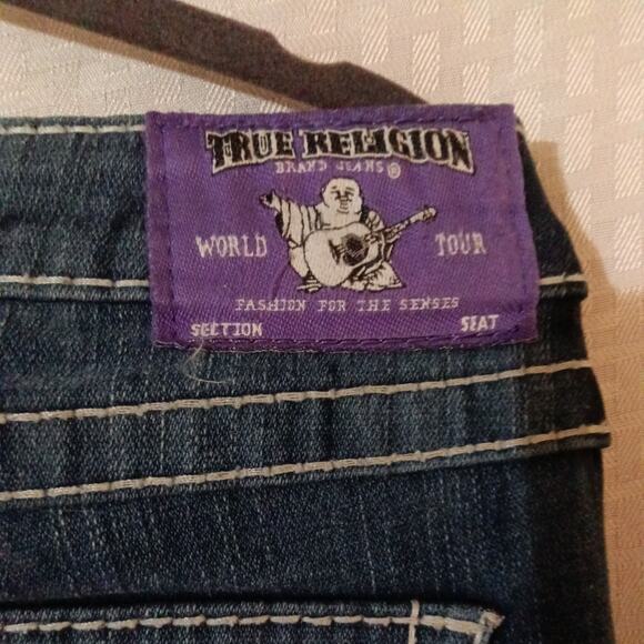 True Religion Women's Nat big T jeans skinny with flaps Blue, Size 31 - Picture 13 of 13